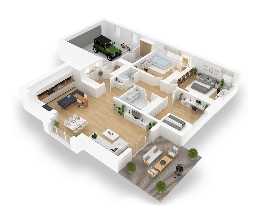 A model floorplan of a modern home