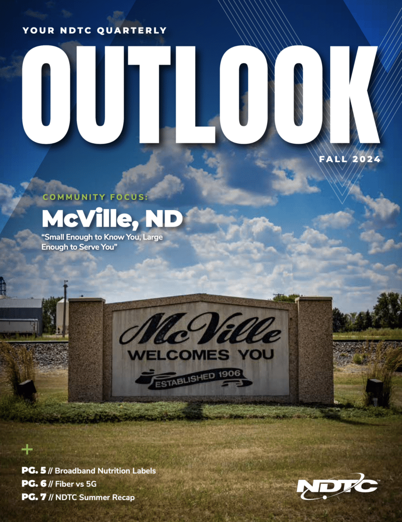 NDTC Outlook Newsletter Cover featuring McVille, ND