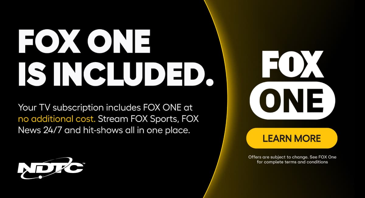 FOX One now included with your NDTC TV subscription.